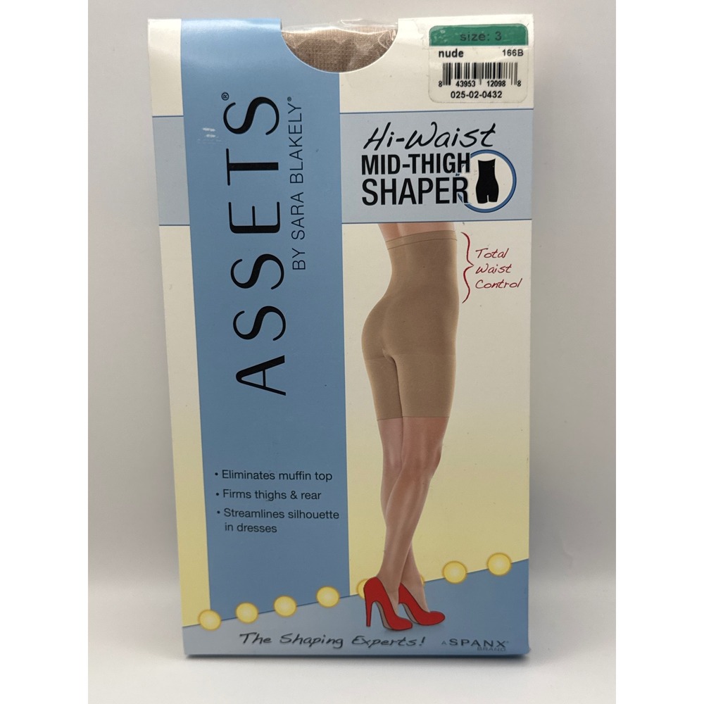 Assets by Sara Blakely Hi-Waist Mid-Thigh Shaper Size 3 Nude Shapewear BRAND NEW